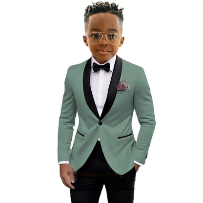 2026 New Classic Shawl Lapel Boys Slim Fit Suits 2 Pieces Wedding Guest Outfit Formal One Button Children's Tuxedo Party Wear