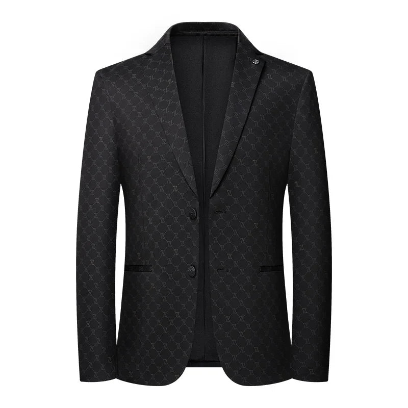 Blazer Fashion Business Handsome Gentleman Korean Version of British Style Casual Slim Solid Color Wedding Work Plaid Blazer