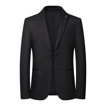 Blazer Fashion Business Handsome Gentleman Korean Version of British Style Casual Slim Solid Color Wedding Work Plaid Blazer