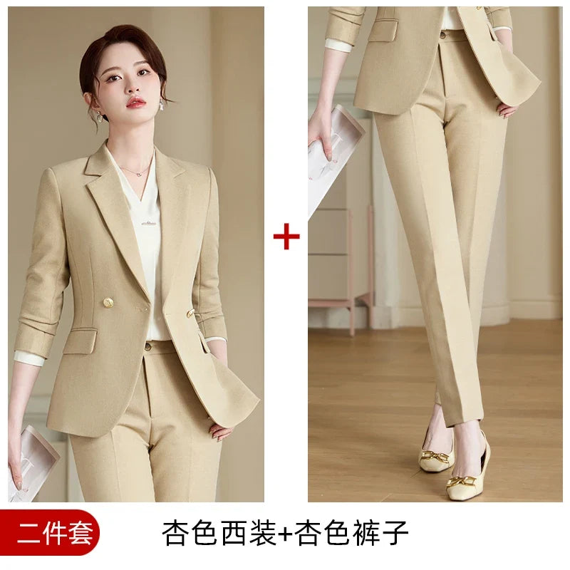 Stylish Professional Womens Boutique Pant Suit. Two-Piece Trousers + Suit Jacket, 2026 Autumn and Winter New Style