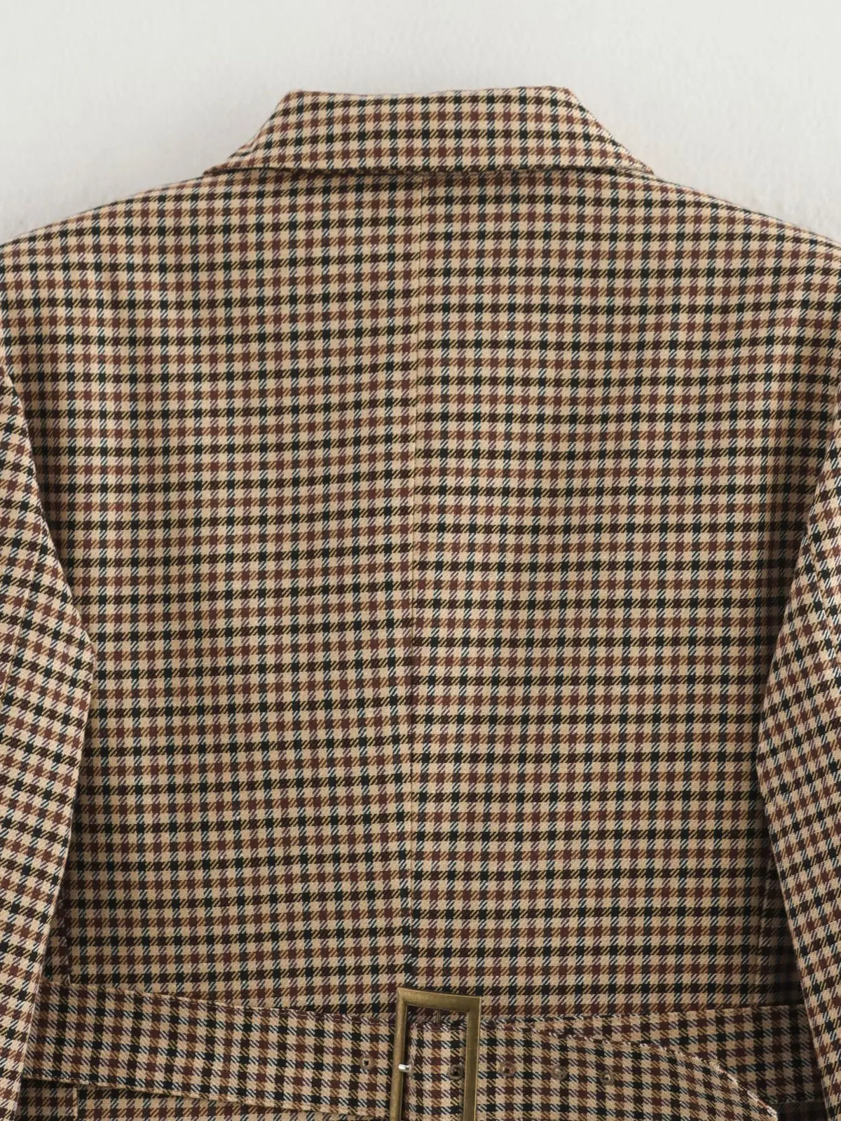 Fashionable Plaid Suit Women's Clothing Autumn New Style Versatile Design with Belt Business Casual Polyester Long Sl...