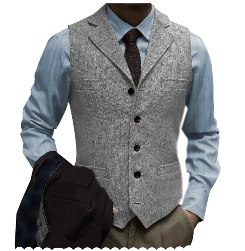 Men's Suit Vest – Single Breasted Slim Fit Waistcoat for Weddings & Smart Casual Wear