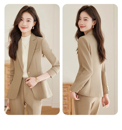 Fashionable professional women's clothing, high quality two-piece pants + blazer. Elegant, exquisite, comfortable