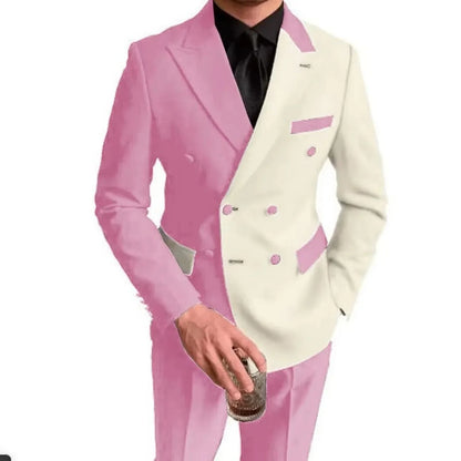 Costumes élégants de mariage/affaires, 2 pièces, coupe ajustée, blazer croisé, costumes de garçons d'honneur, tenues formelles pour hommes (veste + pantalon)