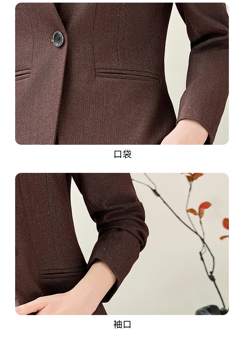 Fashionable professional women's two-piece trousers + suit jacket, slim and elegant. 2025 autumn winter new styles
