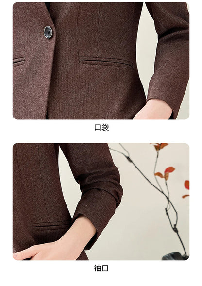 Fashionable professional women's two-piece trousers + suit jacket, slim and elegant. 2025 autumn winter new styles