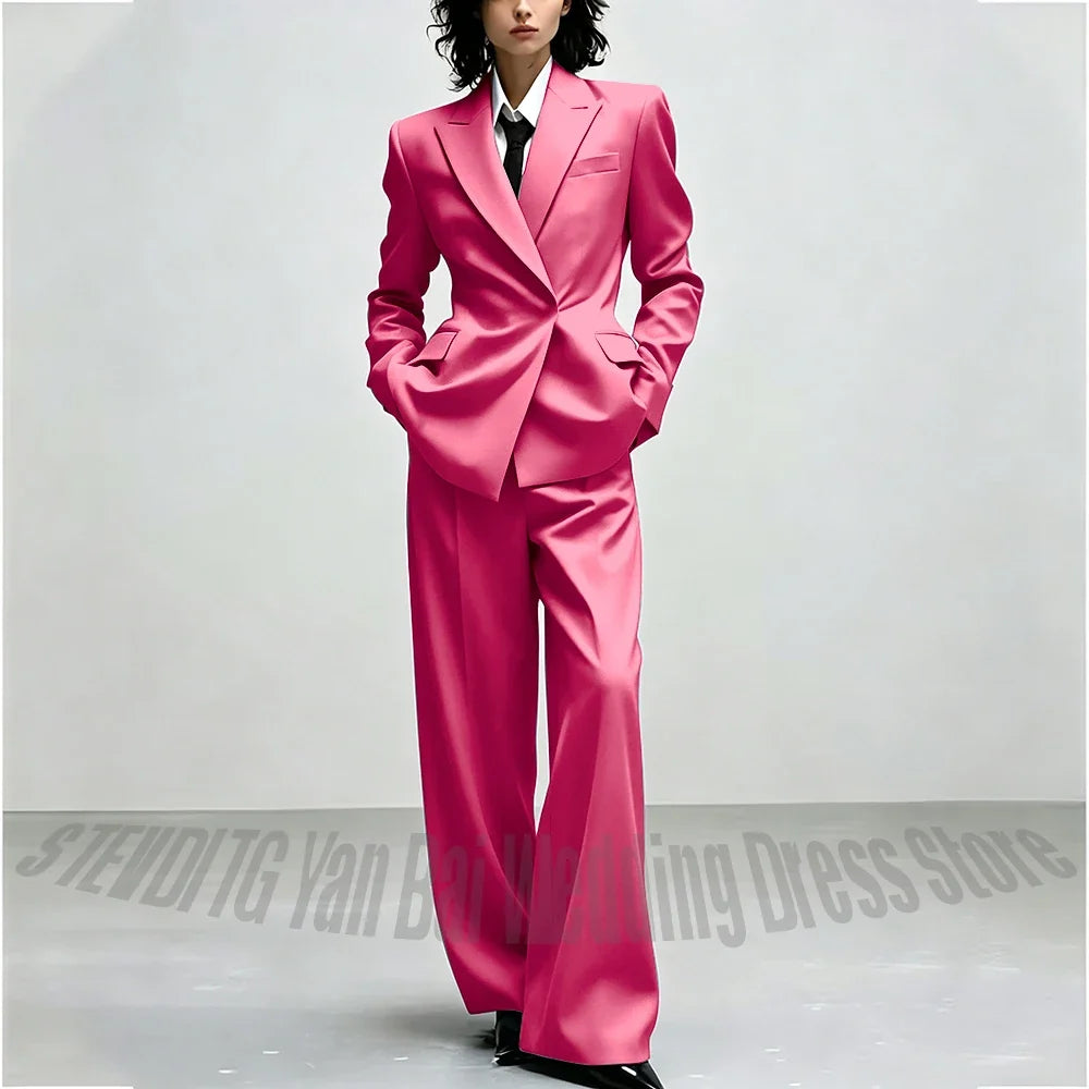 Casual Women Suit Trendy Solid Black Long Sleeve Lapel Straight Fashion Jacket Pants All-Match Shopping Street Style Daily Wear