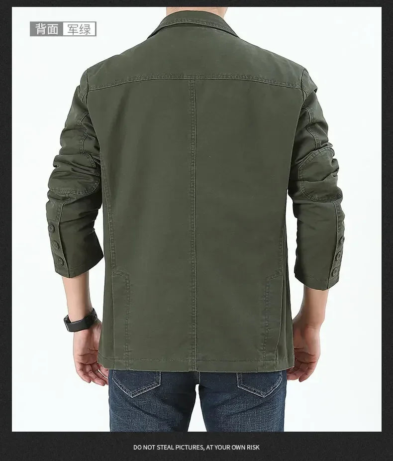 Blazer Pure Cotton Loose Men Fashion Business British Style Casual Three Button Cotton Casual Clothes Single West Coat Blazer