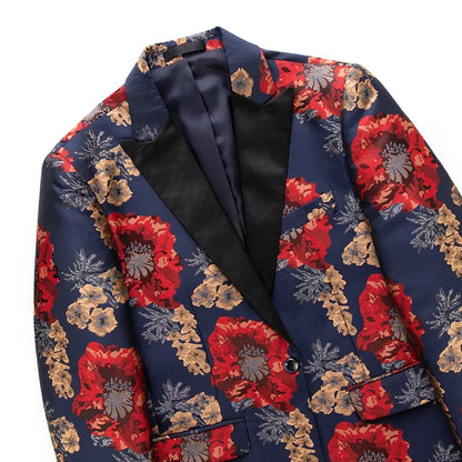 Men's Jacquard Blazer Single Breasted Slim Fit Smart Casual Wedding