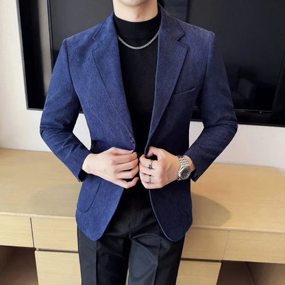 High-end Design, Fashionable, Cool and Trendy Business Casual Banquet New Corduroy Suit Banquet Fine Jacket