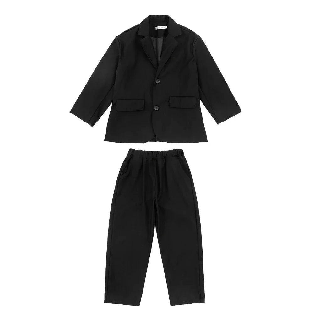 Fashion Kids Clothes 2 Piece Notch Lapel Single Breasted Streetwear Sets Chic Sporty Active Daily Casual Chilren's Clothing
