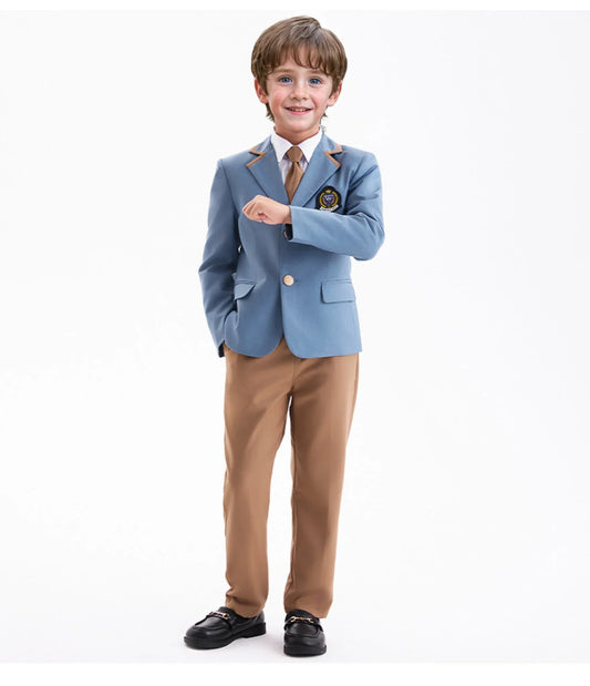 2-11Years Boys School Uniform Spring Autumn Suit Children's Kindergarten Dress College Style English Class Suit Chorus Costume