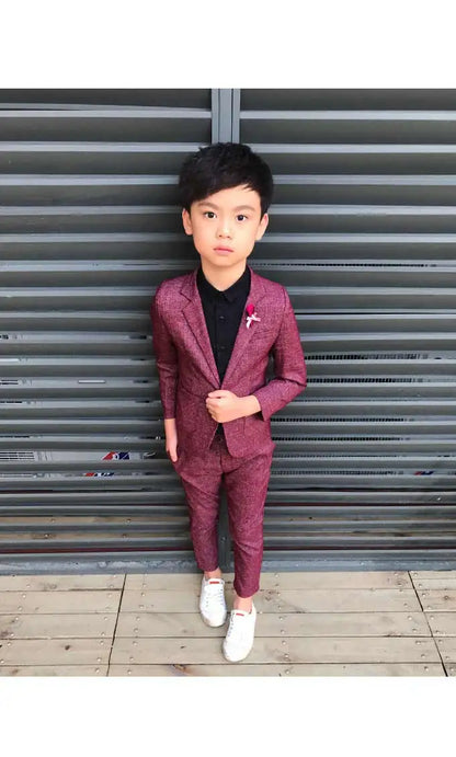 Kids Wedding Ceremony Slim Suit Children Formal Blazers Pants 2Pcs Photography Clothes Good Quality Baby Boys Handsome Suit