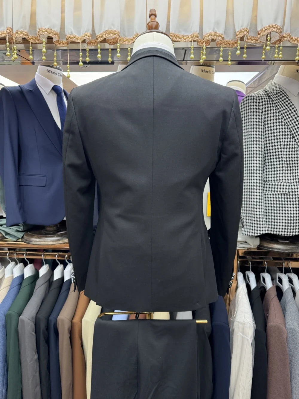 2026 New Black Suit Set 3 Pieces For Men Wedding Groom Sets Handsome Peak Lapel Men's Slim Fit Suits Birthday Party Outfit