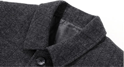 Mens Designer Knitted Wool Stretch Coat Casual Business Handsome Overcoat High Quality Fashion 2024