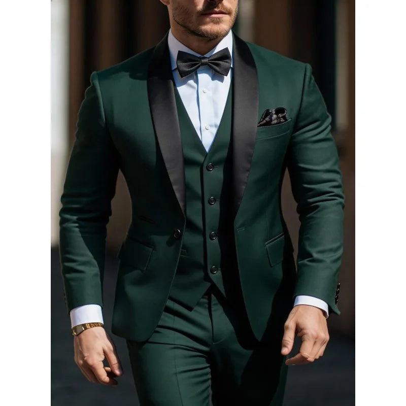 Costume 3 pièces pour homme veste gilet pantalon, Costumes de mariage d'affaires pour hommes pour bal de promo Musculaires costumes de mariage pour hommes