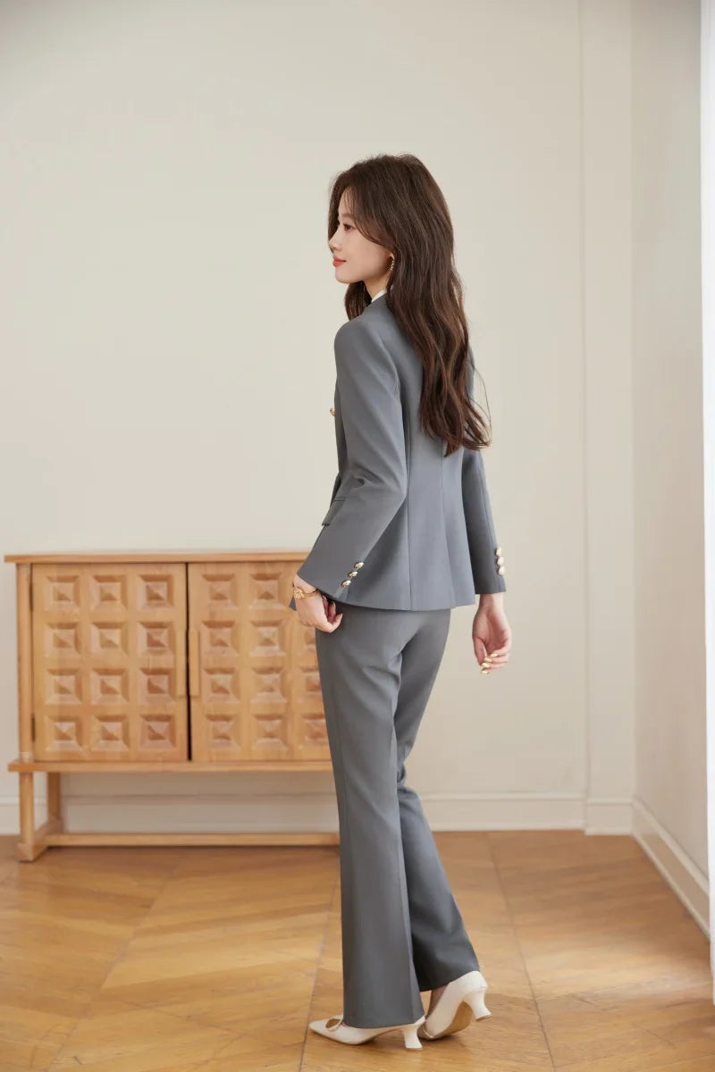 Elegant and fashionable professional women's high-quality two-piece suit jacket + pants. 2025 autumn/winter new styles