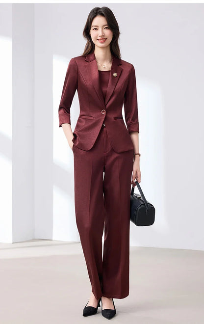 2026 Fashionable Women's Suit Set Slim Elegant Stylish Spring Summer New Arrival Pants Plus Tailored Suit Ensemble