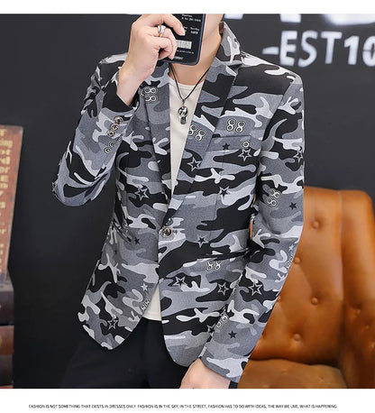 Men's Leisure Suit Jacket Spring Autumn Handsome Business Formal Fashion Hong Kong Style Advanced Sense Casual Wear