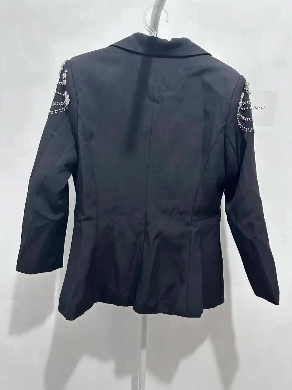 Autumn New Women Stylish Blazer Heavy Craft Beaded Studded Diamonds Single Breasted Elegant Temperament Fashion Coat HK9958