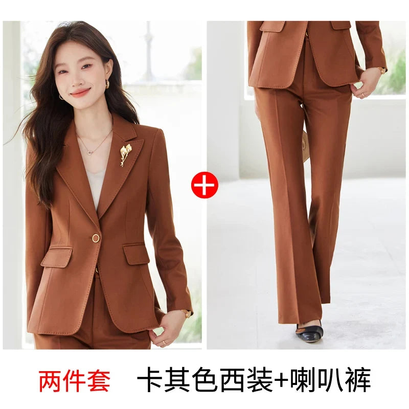 Elegant and fashionable professional women's wear, exquisite two-piece suit jacket + pants. 2025 autumn/winter new styles