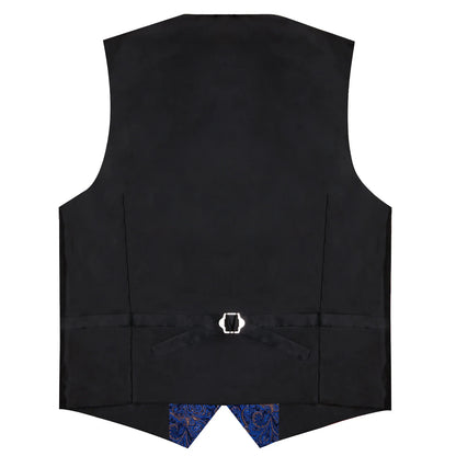 Men's Paisley Suit Vest – Single-Breasted Waistcoat with Tie, Handkerchief & Cufflinks for Weddings & Banquets