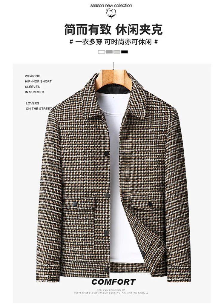 Large Size Men's Casual Jacket Lapel Shirt Handsome Spring Autumn Plus Fat Trendy Brand Loose Top for Youth