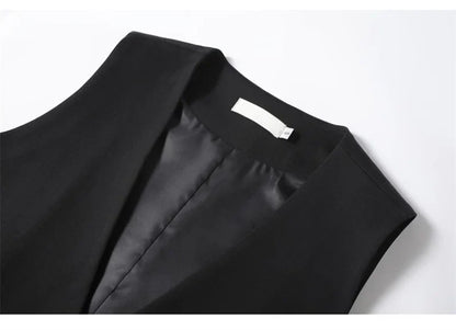 Women's Blazer Vest Spring Autumn Coats Irregular Tank Top V-neck Sleeveless Suit Vest Jacket Female Waistcoat Outerwear