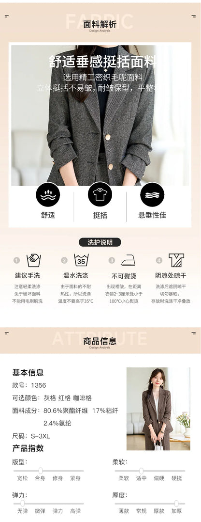 High Quality Fabric Velvet Autumn Winter Women Business Work Wear Suits Pantsuits Formal OL Styles Professional Trousers Set