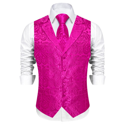 Men's Suit Vest & Tie Set – Paisley Jacquard Waistcoat for Weddings and Formal Occasions