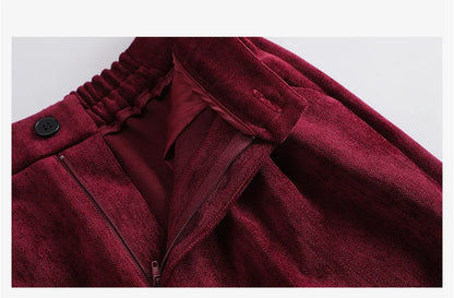 Pleuche Women Suits Office Sets 2024 Autumn New Fashion Notched Double Breasted Blazers Vintage Casual Wide Leg Pants Suits