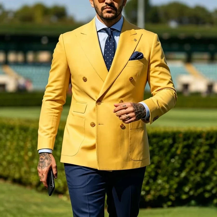 Slim Fit Suits for Men Double Breasted Casual Wedding Suits for Party 1 Piece Groom Tuxedo Blazer Set 2026 New