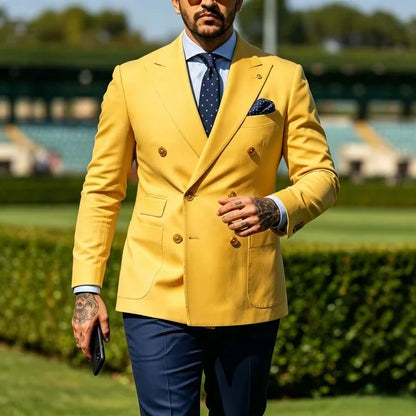 Slim Fit Suits for Men Double Breasted Casual Wedding Suits for Party 1 Piece Groom Tuxedo Blazer Set 2026 New