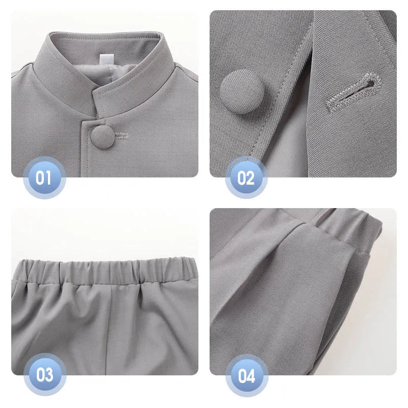 Children Chinese Style Zhongshan Suit Boys China May Fourth Youth Suit Kids Chorus Dress School Student Graduation Class Dress