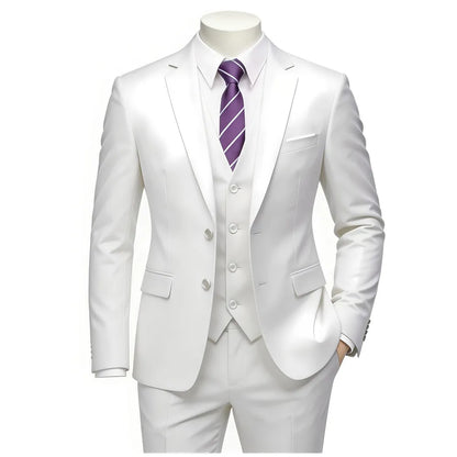 Men's 3 Pieces Suit Elegant Solid Slim Fit Single Breasted Party Blazer Vest Pants Set