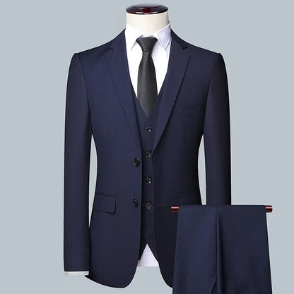 Men's Formal Business Suit – Blazer, Vest & Trousers 2 or 3 Piece Set