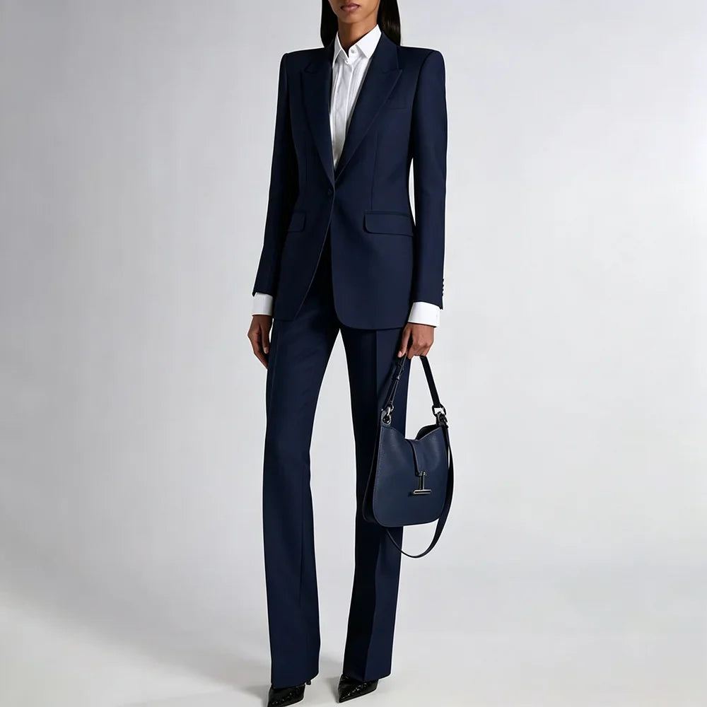 Exquisite Women Oatmeal Color Suit Straight Single Breasted Jacket Pants 2Piece Set Elegant Office Lady Outfit Formal Party Wear