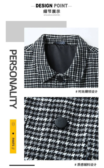 Large Size Men's Casual Jacket Lapel Shirt Handsome Spring Autumn Plus Fat Trendy Brand Loose Top for Youth