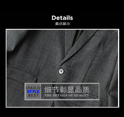 Spring Autumn Classic Checkered Suit Jacket Men Slim Fit Casual Business Office Uniform Formal Jacket Wedding Groom Men Blazers