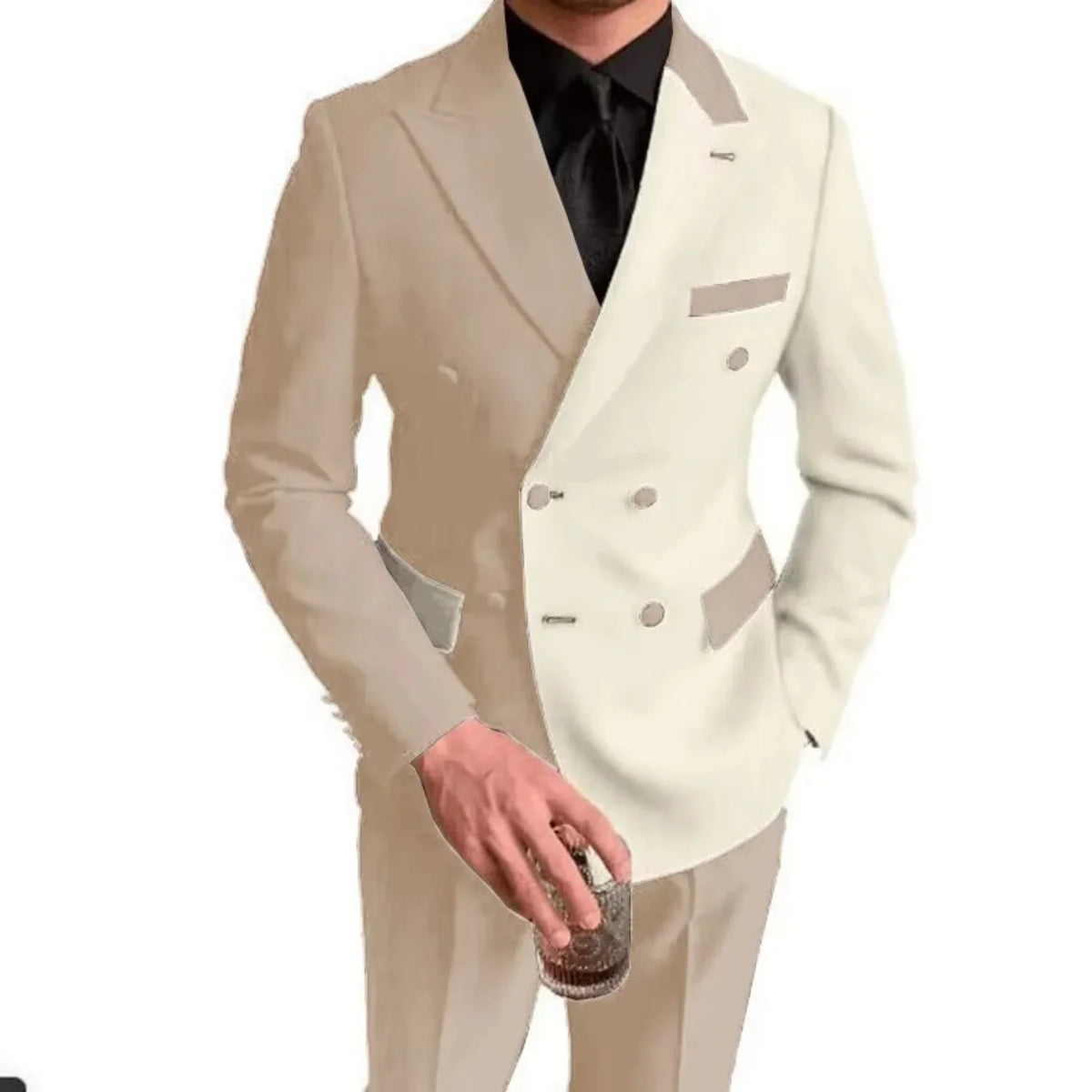 Costumes élégants de mariage/affaires, 2 pièces, coupe ajustée, blazer croisé, costumes de garçons d'honneur, tenues formelles pour hommes (veste + pantalon)