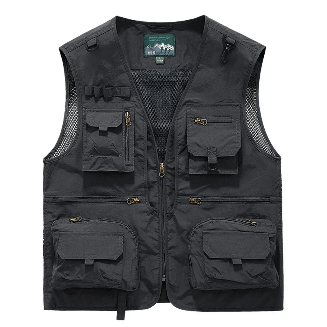 Men's Tactical Vest – Formal Workwear Sleeveless Waistcoat for Men – Multi-Pocket, All Seasons