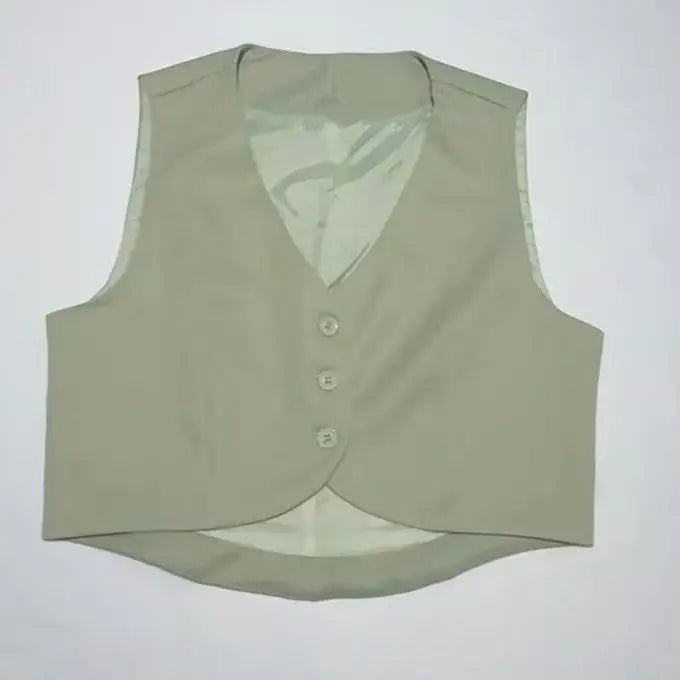 Xiaoxiangfeng Women's Vest Spring Summer New Short Suit Vest Fashion V-Neck Sleeveless Jacket Female Short Blazer Vest Waistcoat