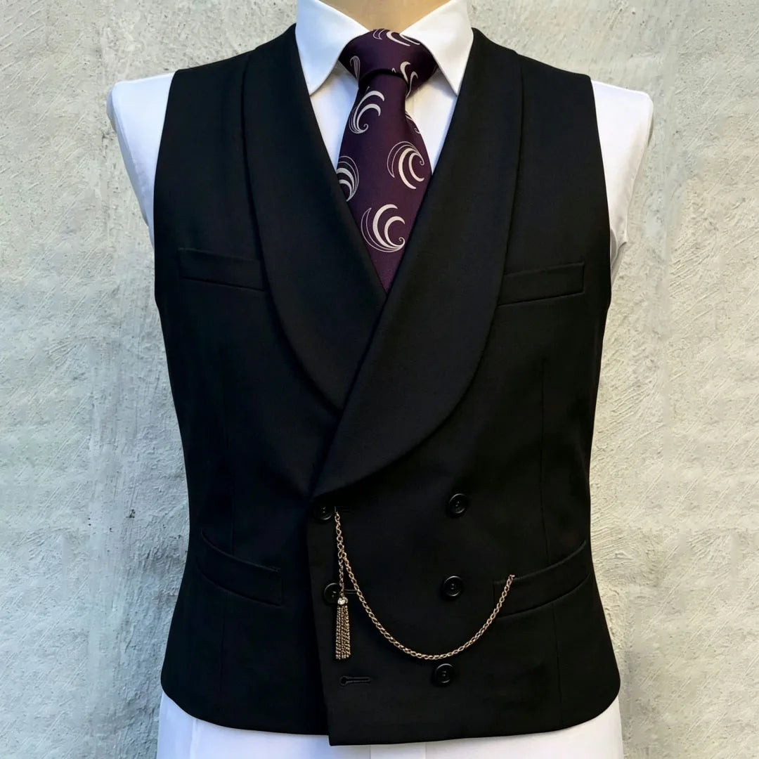 Men's Double Breasted Formal Vest for Weddings, Prom & Business