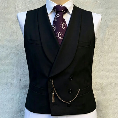 Men's Double Breasted Formal Vest for Weddings, Prom & Business