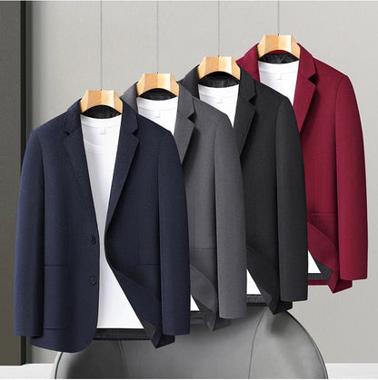 Spring/Summer new men's high-end wool suit jacket - stylish and form-fitting suit top, suitable for home and daily wear.