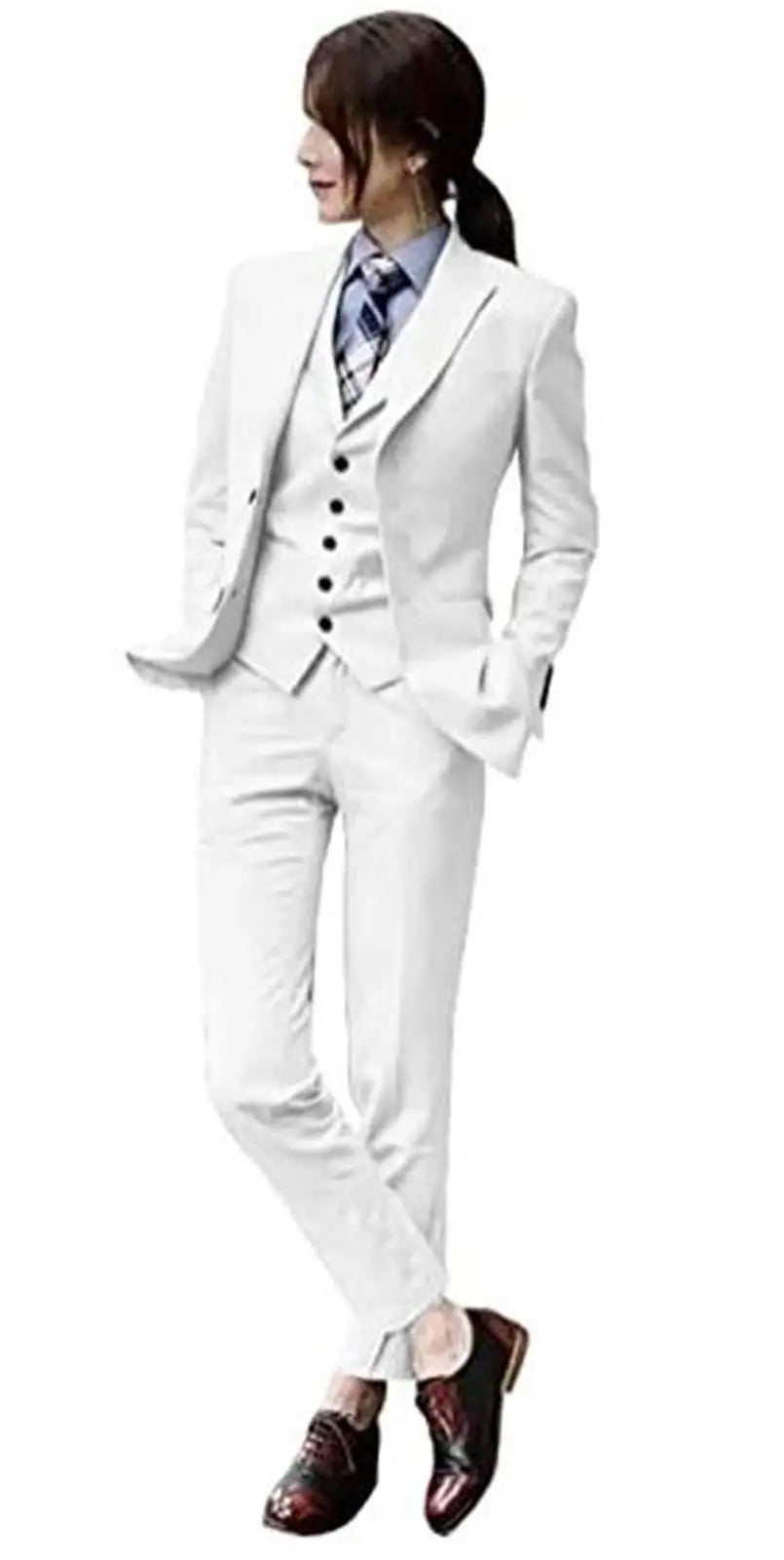 Women's Pant Suit 3-Piece Blazer Set for Formal Office and Wedding Occasions