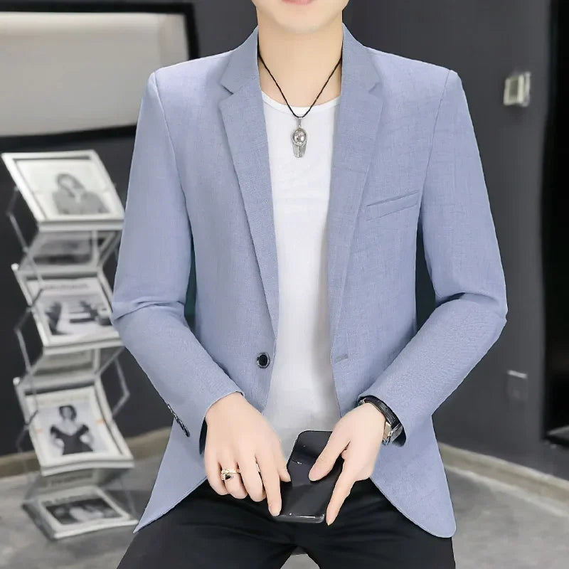 Blazer Men's Fashion Business Gentleman Groom Professional Gentleman Form-fitting Versatile Casual Formal Wear High-end Blazer