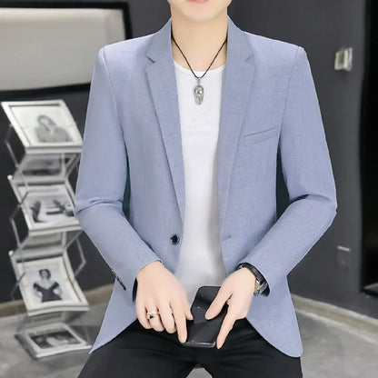 Blazer Men's Fashion Business Gentleman Groom Professional Gentleman Form-fitting Versatile Casual Formal Wear High-end Blazer