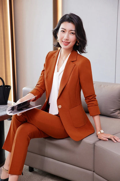 Women's Professional Pants Suit High-Quality Autumn Winter Wear Show Time Increased Temperament
