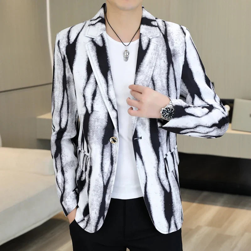 Blazer Fashionable Outdoor Travel Trend Slim-fit Gentleman's Youthful Wedding Versatile Host Casual Korean Style Men's Blazer